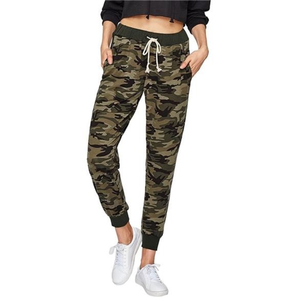Pants - SweatyRocks Women's Elastic Waist Sweatpants Graphic Yoga Workout Jogger Pants